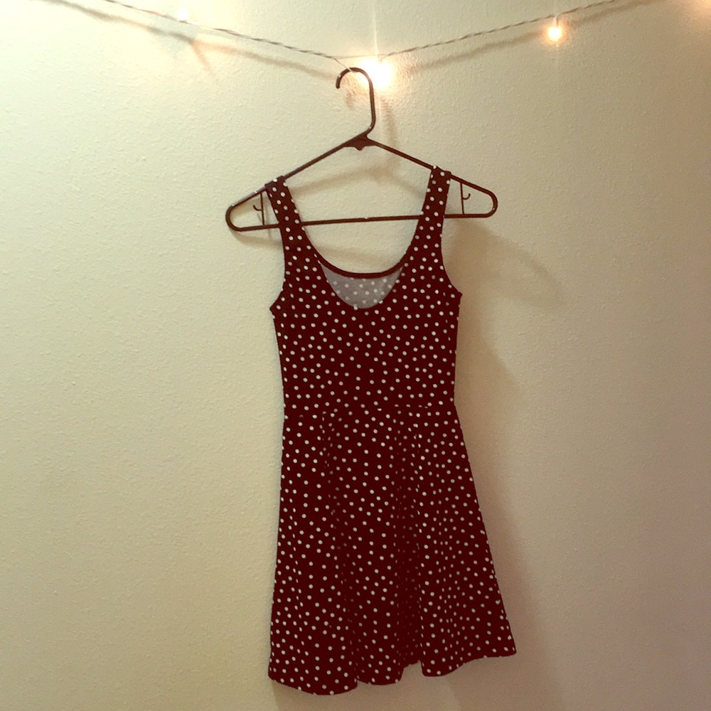 black polka-dot dress